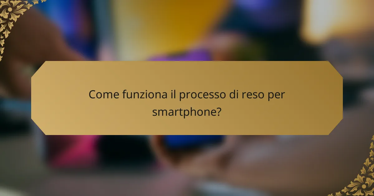 Come funziona il processo di reso per smartphone?