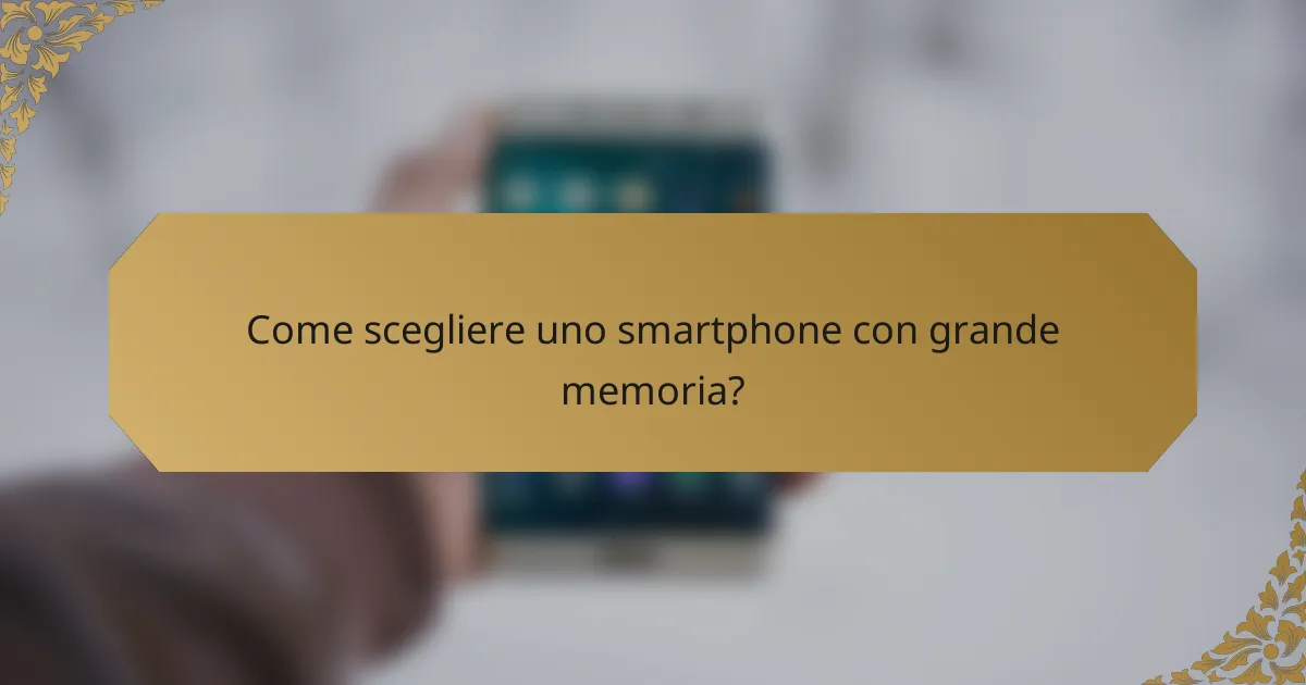 Come scegliere uno smartphone con grande memoria?